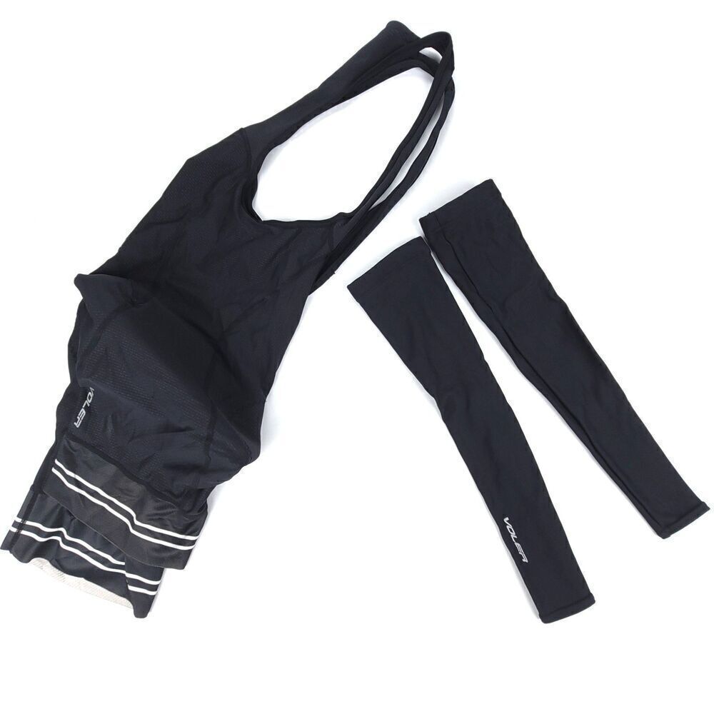 VOLER 3-Piece Cycling Bib Shorts Set Arm Compression Warmers Men's Small Biking